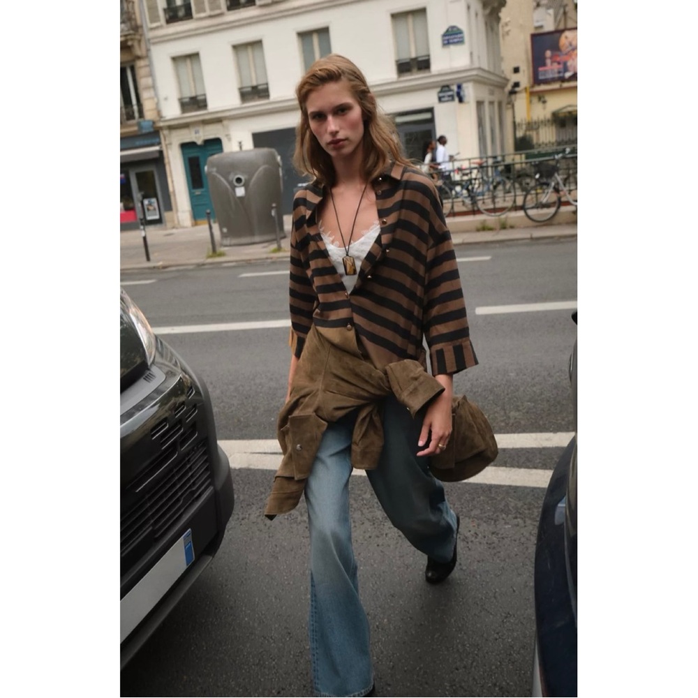 NWOT Zara Striped Shirt size Medium.